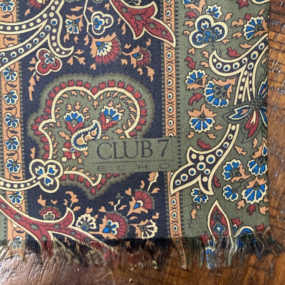 Club 7 Echo Silk Wool Paisley Fall Scarf View 4